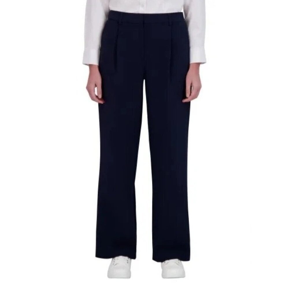 NEW DKNY Women's 16 Wide Leg Black Trousers Elastic Waist Womens Pants G1477